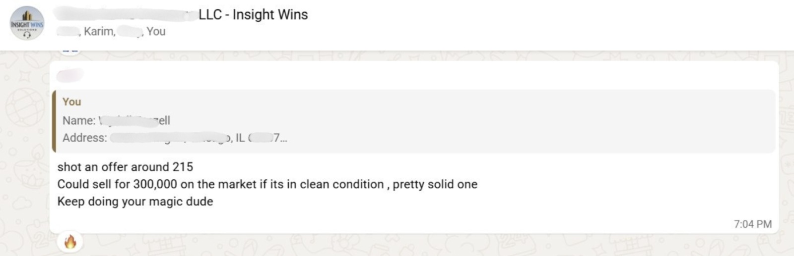 InsightWins client win 3 &mdash; real estate deal locked up